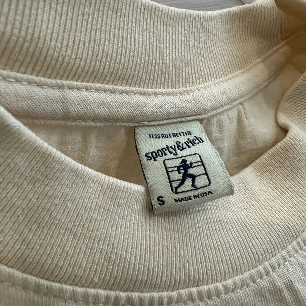 SPORTY & RICH x Hotel Du Cap Eden-Roc Crest Logo T-shirt Size S - Picture 2 of 5